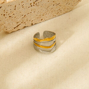 Simple Series Daily Color Block Stainless Steel Waterproof Women's Rings h5 Picture2