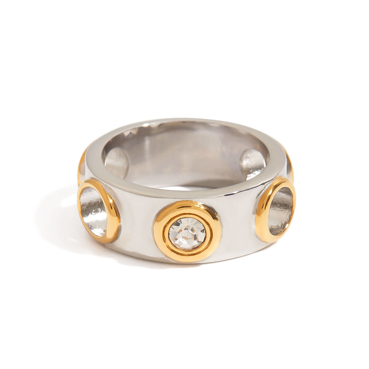 Anello con dichiarazione in acciaio inossidabile impermeabile in stile punk con colori misti Immagine4