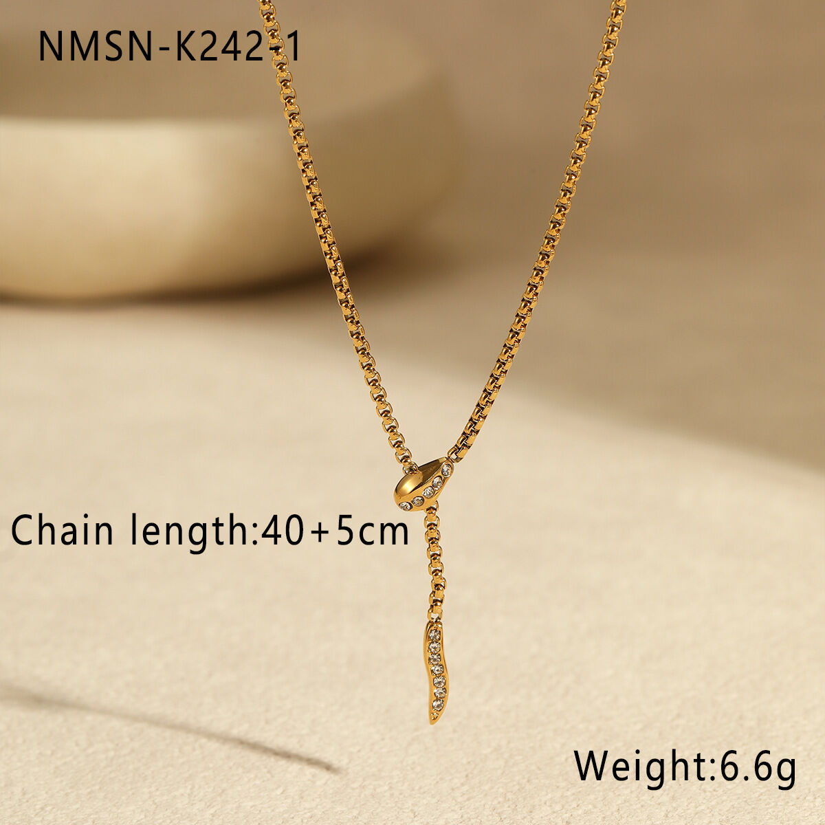NMSN-K242-1 Collana in zirconio bianco 