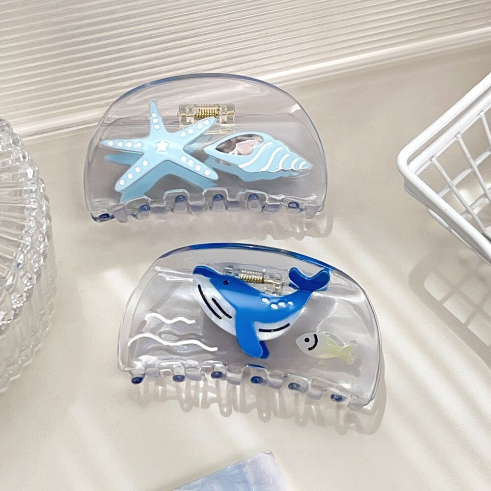 1 pezzo di fermaglio per capelli da donna in acetato tartaruga da vacanza, serie semplice 2