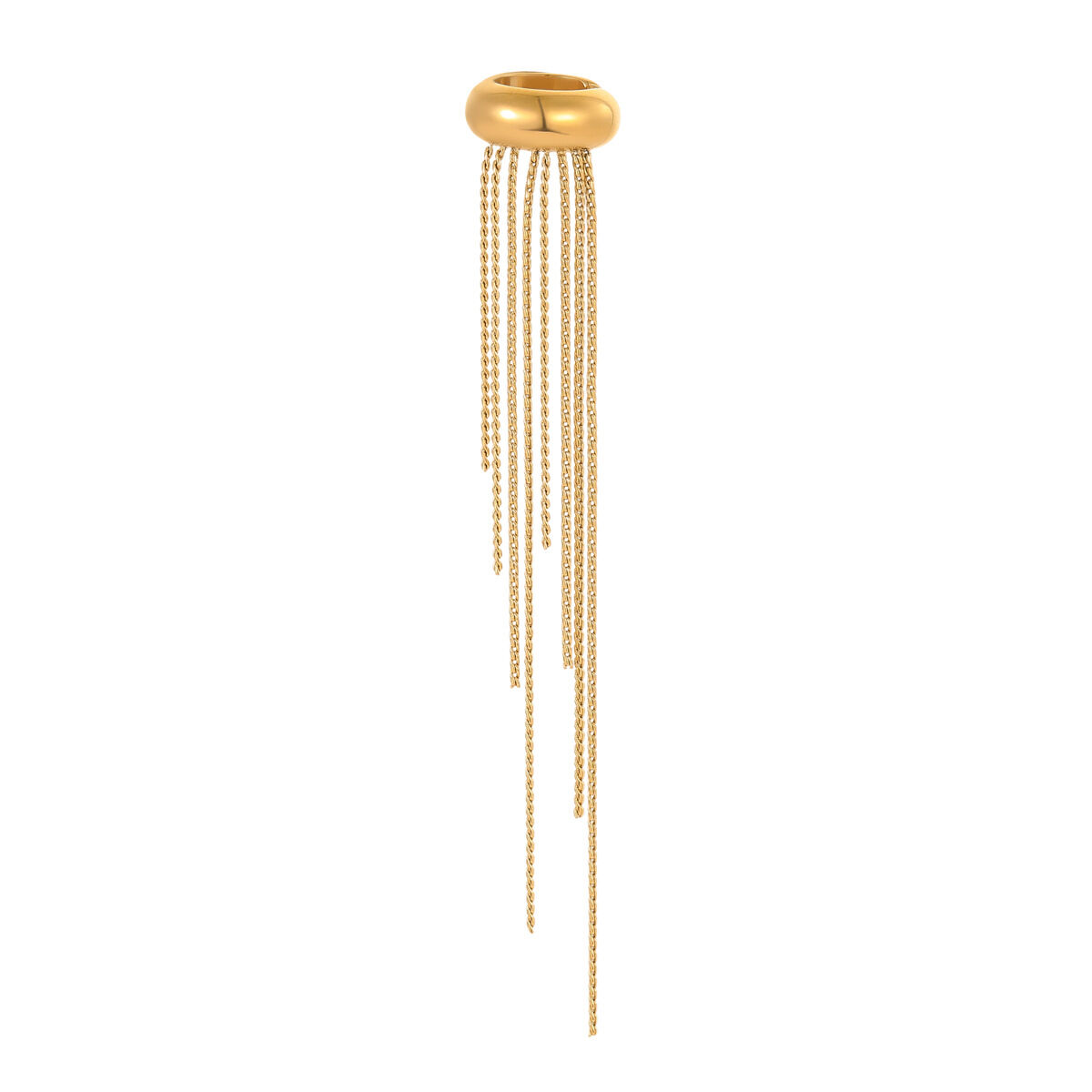 1 par de aretes de acero inoxidable con borlas de lujo para mujer, resistentes al agua, de color dorado, para uso diario Imagen5