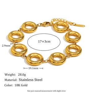Retro und elegant: Wasserdichte Damenarmbänder aus goldfarbenem Edelstahl h5 Bild2