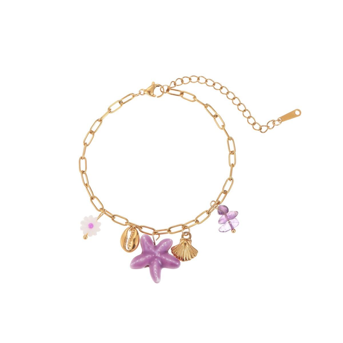 NMSB-E4510-1 Lila Seestern-Armband Bild4