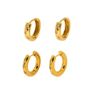 Simple Series Daily Geometric Stainless Steel Waterproof Gold Color Earrings h5 Picture5