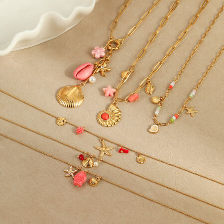Simple Design Ocean Series Stainless Steel Waterproof Women's Necklaces 2
