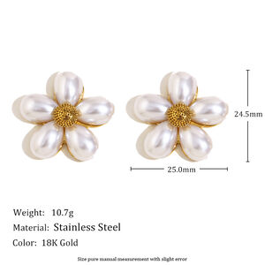 Elegante, schlichte Ohrstecker aus Edelstahl in Blumenform für Damen h5 Bild2