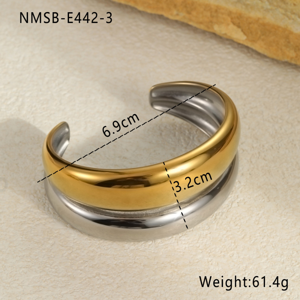 Simple Series Simple Mixed Color Stainless Steel Waterproof  Gold Color  Women's Bangles Picture2