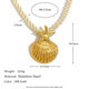 Exaggerated Braided Seashell Pendant Necklace - Gold Picture2