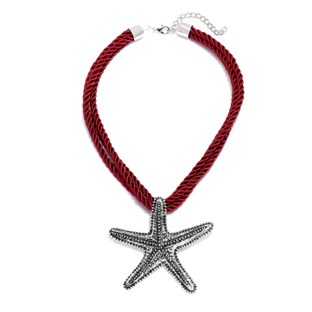 Rope Alloy Starfish Pendant Necklaces