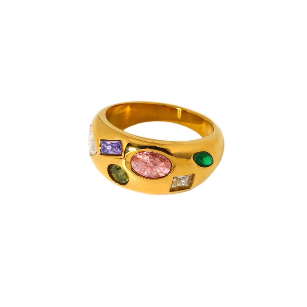 Luxe serie retro geometrische waterdichte statement ringen van roestvrij staal h5Afbeelding5
