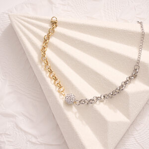 Sparkling Chain Stainless Steel Waterproof Gold Color Women's Charm Bracelets h5 Picture7