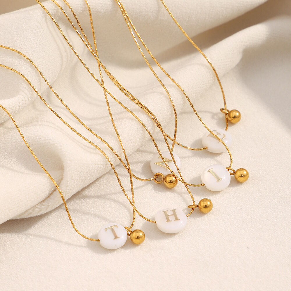 Elegant Alphabet DIY Stainless Steel Waterproof Women's Necklaces