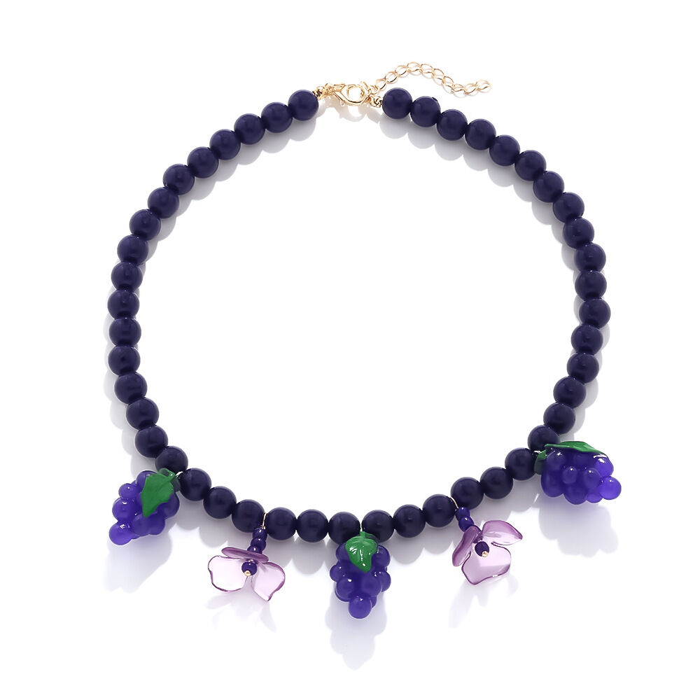 Cute Grape Beaded Necklace