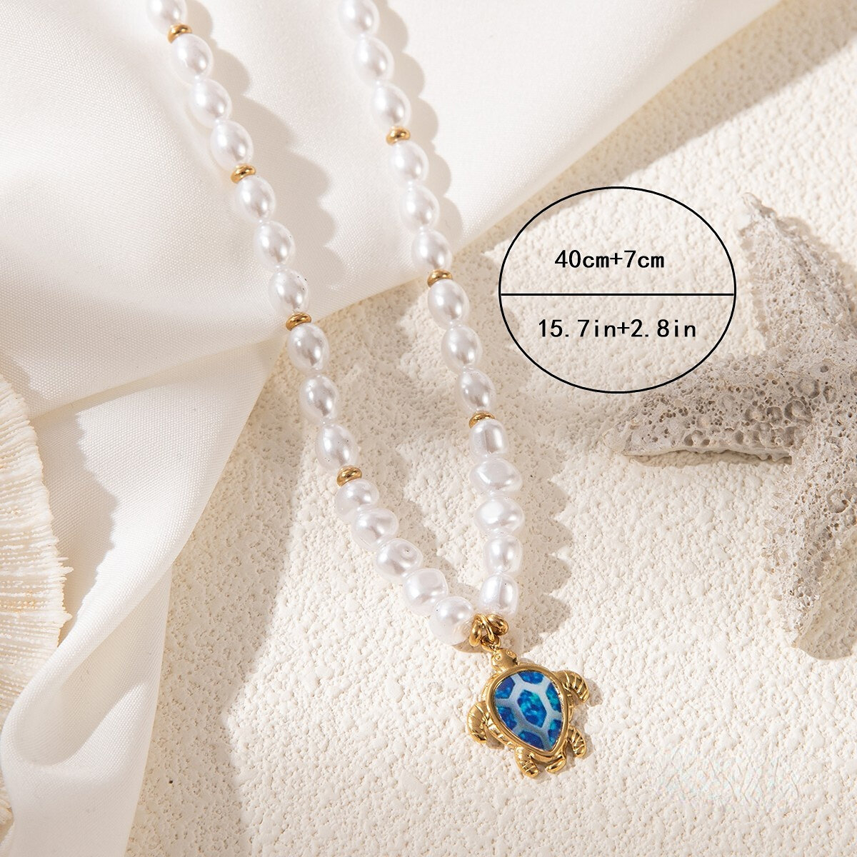 Vacation Series Starfish Stainless Steel Waterproof Women's Necklaces h5 Picture7