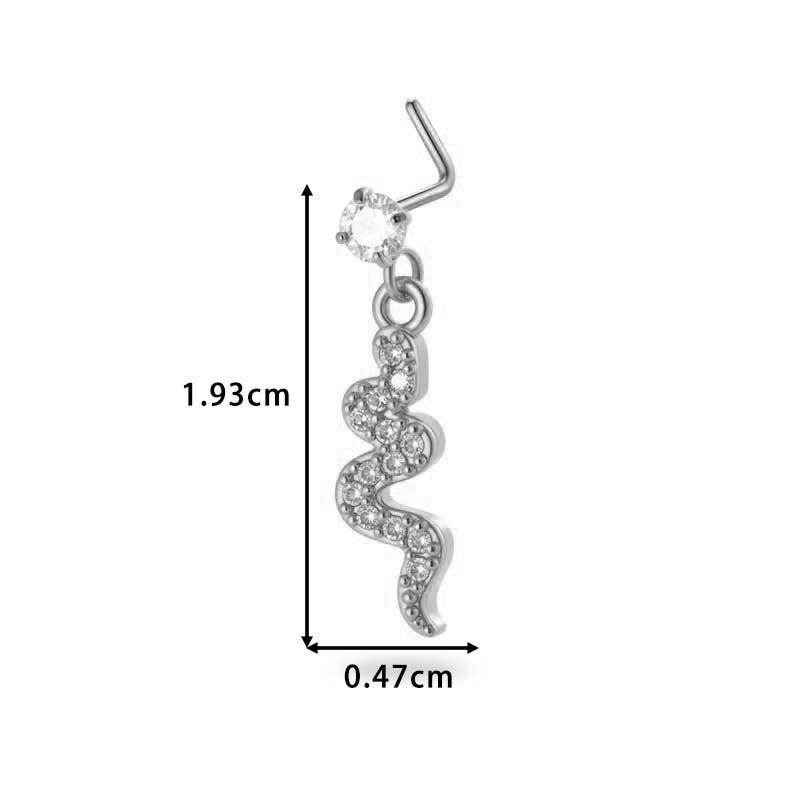 1 Piece Simple Series Simple Heart Copper   Gold Color  Zircon Women's Nose Stud Picture2
