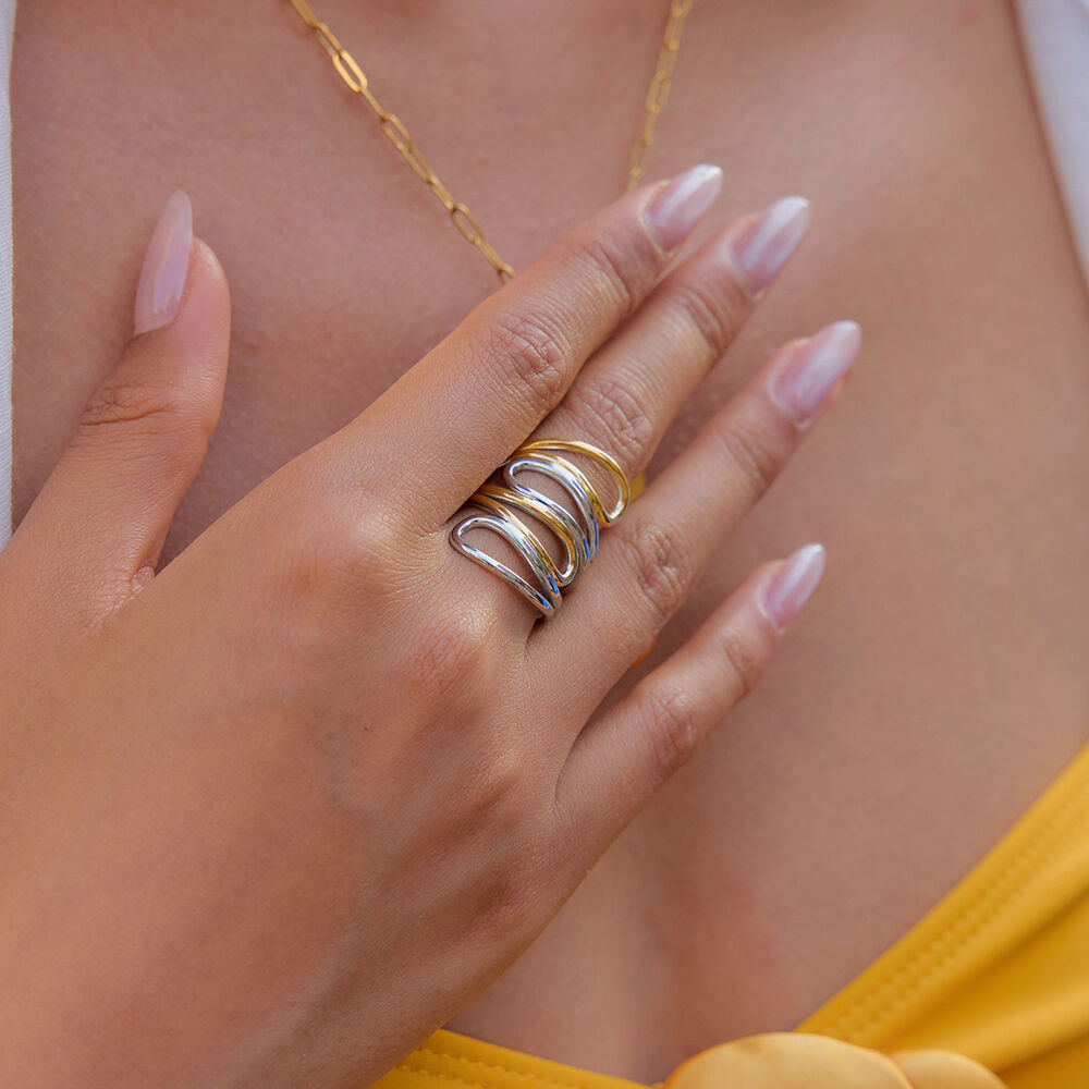 Stainless Steel Waterproof Mixed Color Minimalist Rings h5Picture6