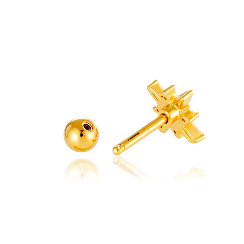 1 pieza de pendientes de piercing para mujer con circonitas de color cobre y dorado con forma de corazón. h5 Imagen8