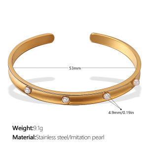 Stainless Steel Waterproof Gold Color Cuff Bracelets h5 Picture2