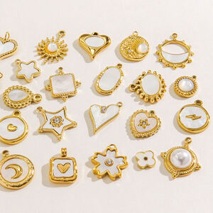 1 Pair Simple Series Daily Sun/Moon Stainless Steel Waterproof Women's Pendants h5 Picture3