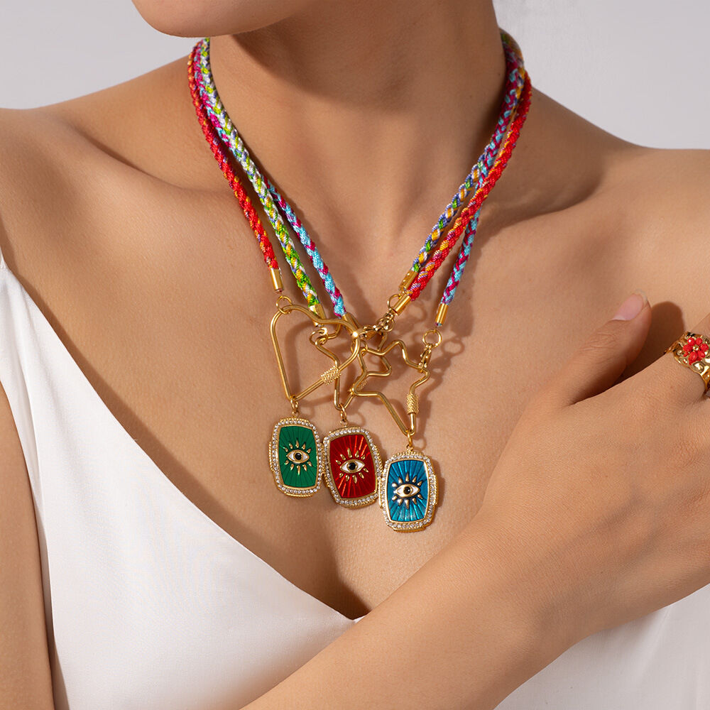 Opulente Damen-Halskette mit Anhänger aus Edelstahl, wasserdicht, goldfarben