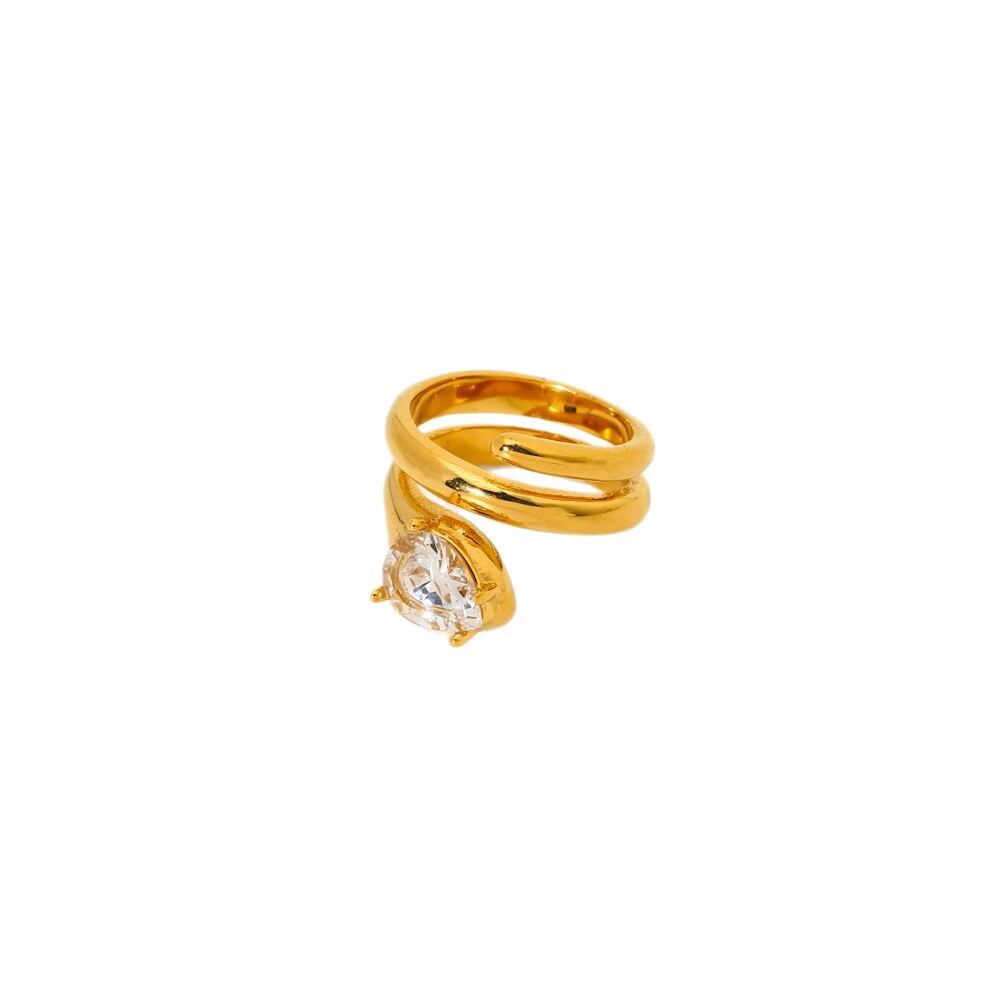 Simple Drop Shaped Stainless Steel Waterproof Women's Rings h5 Picture5