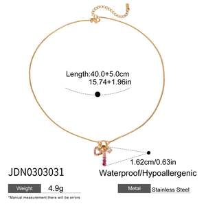 Sweet Heart Stainless Steel Waterproof Gold Color Pendant Necklaces h5 Picture2