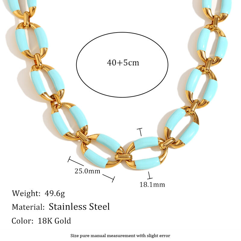 Oil Dripping Handmade Chain Necklace-Jinlan Picture2