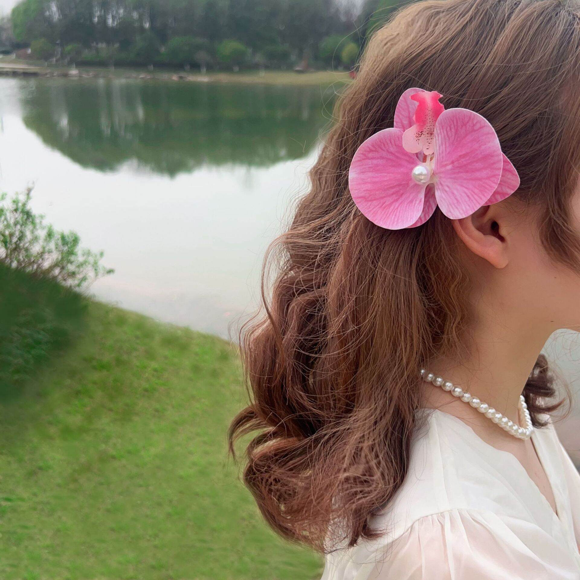 Romantic Series Sweet Flower Fabric Women's Hair Claws 2