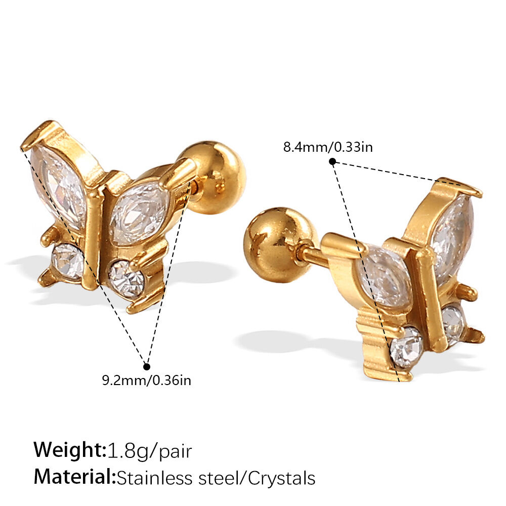 EH1034WEG Goldene Piercing-Ohrringe Bild6