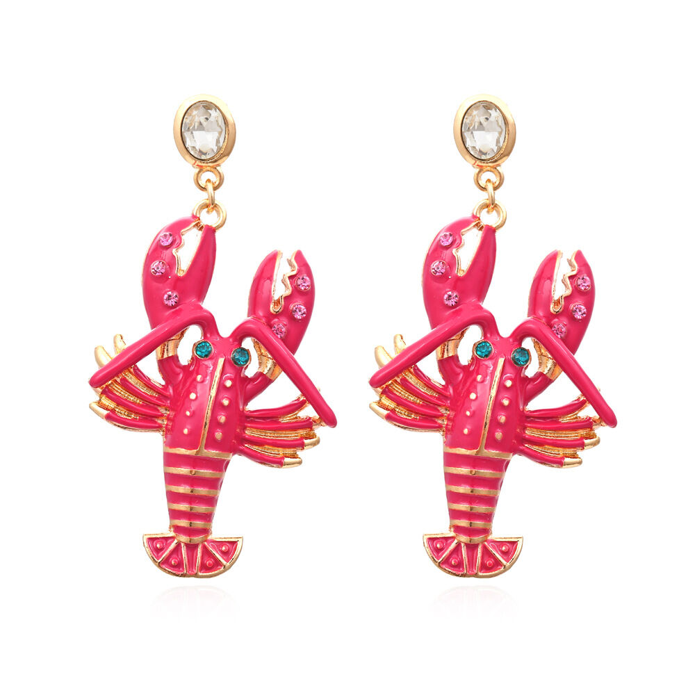 Lobster Alloy Drop Earrings