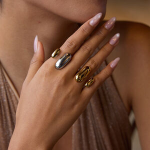 Simple Stainless Steel Waterproof Mixed Color Statement Ring h5 Picture3