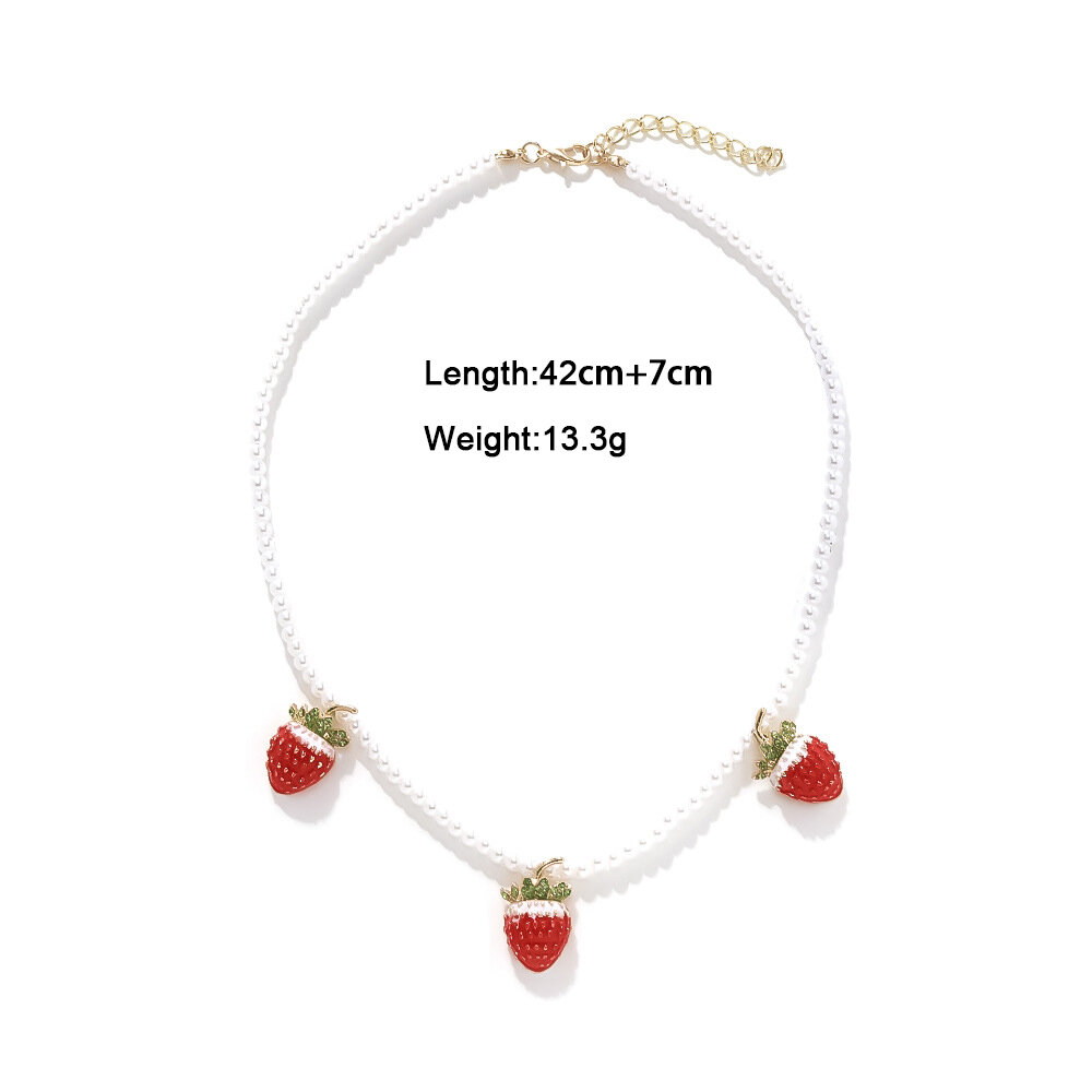 Cute Alloy Strawberry Pendant Necklaces