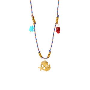 1 paio di collane con ciondolo da donna in acciaio inossidabile color oro, a forma di tartaruga bohémien, serie classica h5 Immagine5