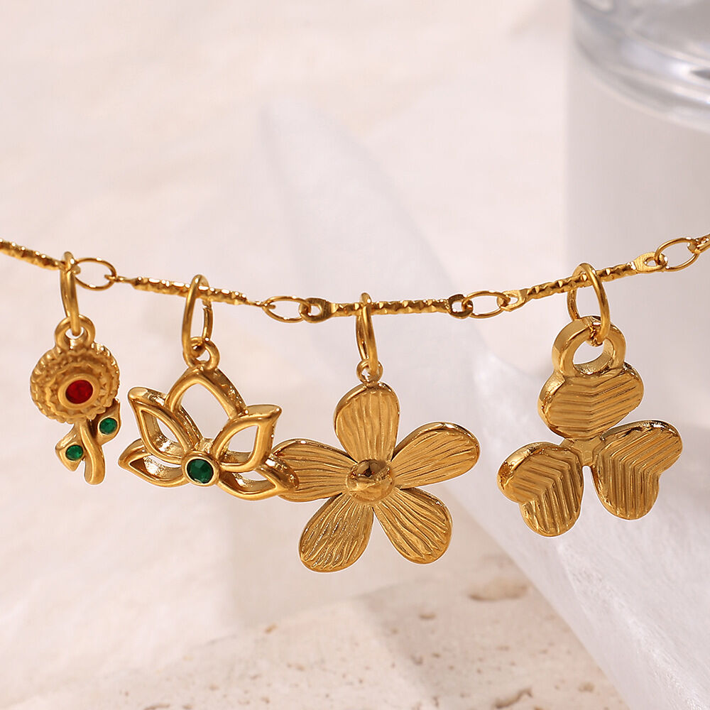 Cherry Stainless Steel Waterproof Gold Color Pendants h5 Picture2