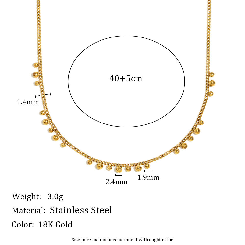 Simple Series OL Solid Color Stainless Steel Waterproof Women's Chain Necklaces h5 Picture4