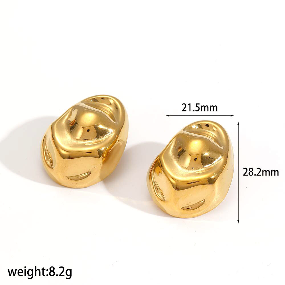 style stainless steel gold color stud earrings