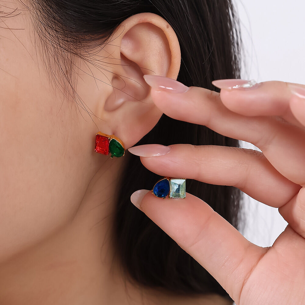 Stainless Steel Waterproof Gold Color Stud Earrings Picture5