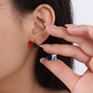 Stainless Steel Waterproof Gold Color Stud Earrings h5 Picture5