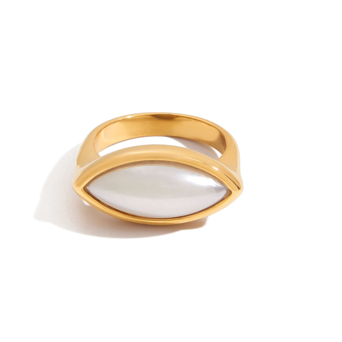 Stainless Steel Waterproof Gold Color Statement Rings h5 Picture4