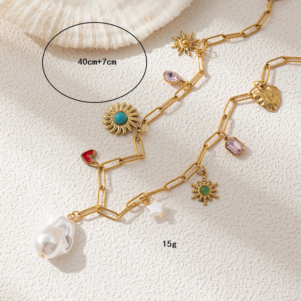 Stainless Steel Waterproof Pendant necklaces Heart Sweet Daily Romantic Series Women's jewelry Picture2