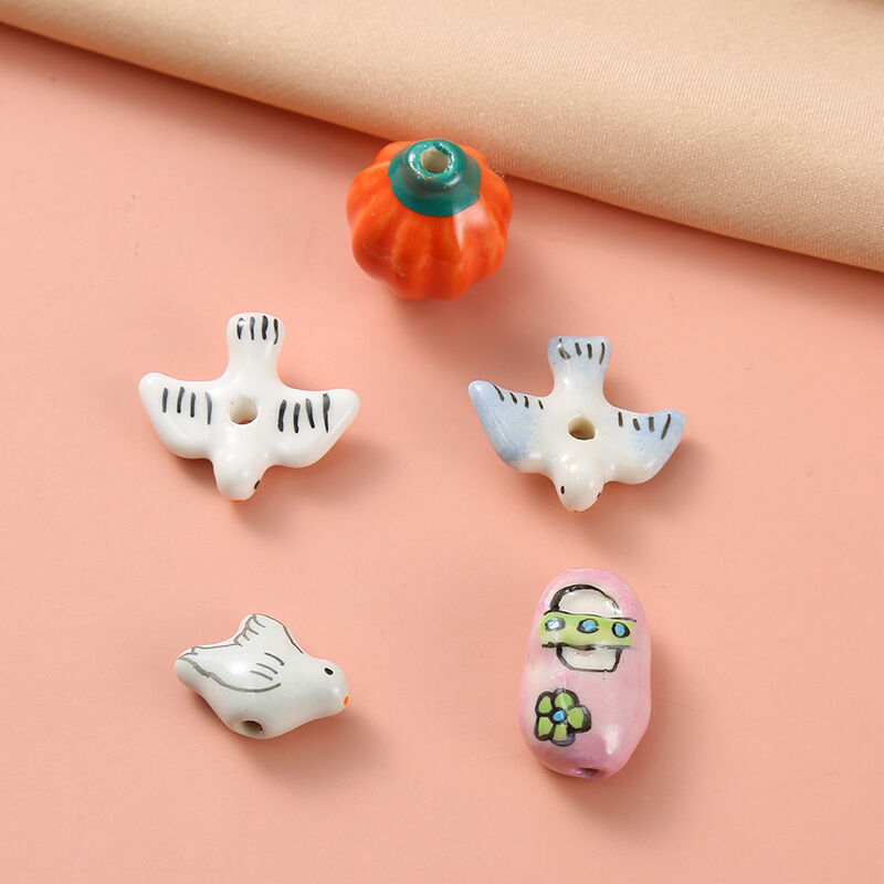 1 Stück Vogelkeramik DIY Schmuckperle 2
