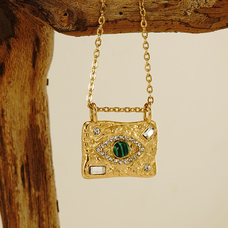 Devil's Eye Stainless Steel Waterproof Gold Color Pendant Necklaces h5 Picture4