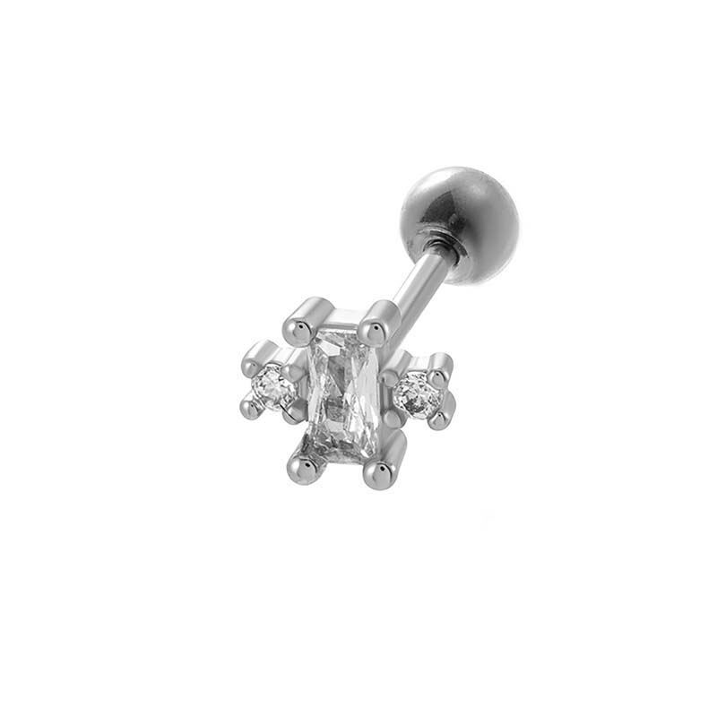 1 Piece Simple Series Simple Heart Copper Gold Color Zircon Women's Piercings Earrings h5