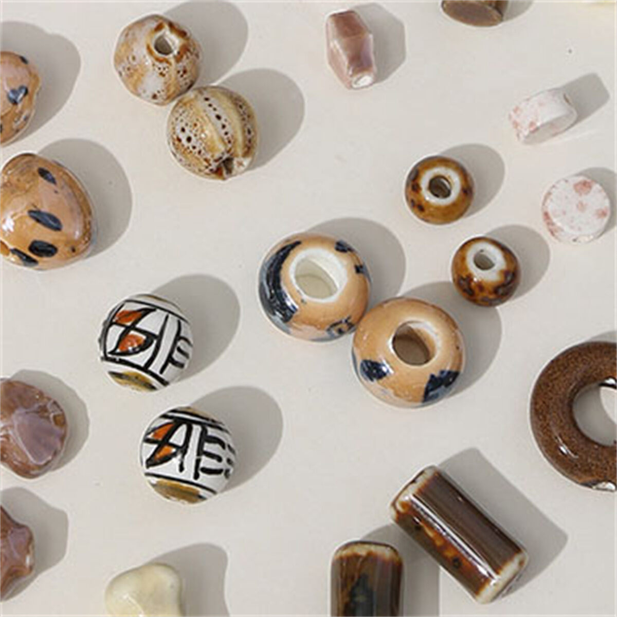 1 Piece Brown Series Ceramics DIY Jewelry Bead 2
