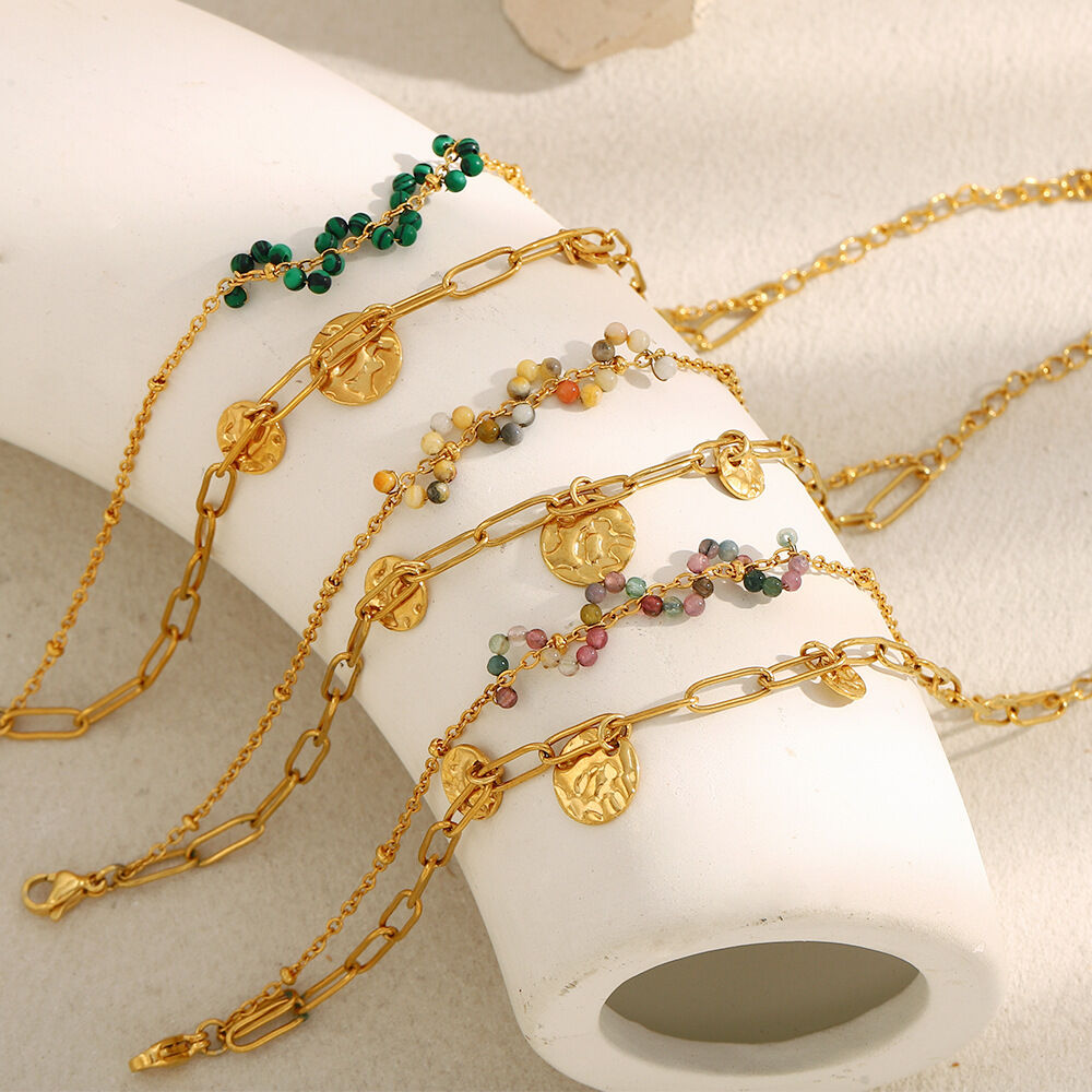Romantische Serie Modische OL-Perlen Edelstahl Wasserdichte Damen-Kettenarmbänder