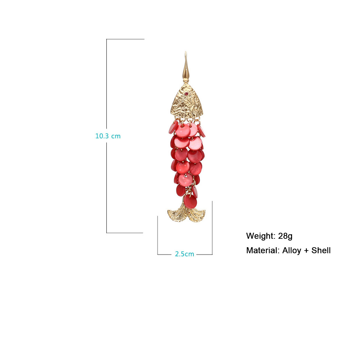 Luxurious Retro Alloy Fish Shell Party Earrings h5 