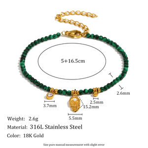 1 Piece Luxury Retro Pendant Stainless Steel Waterproof Bracelets h5 Picture2