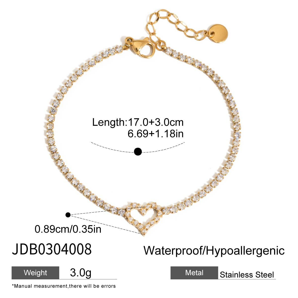 Luxurious Bow Knot Stainless Steel Waterproof Gold Color Charm Bracelets 