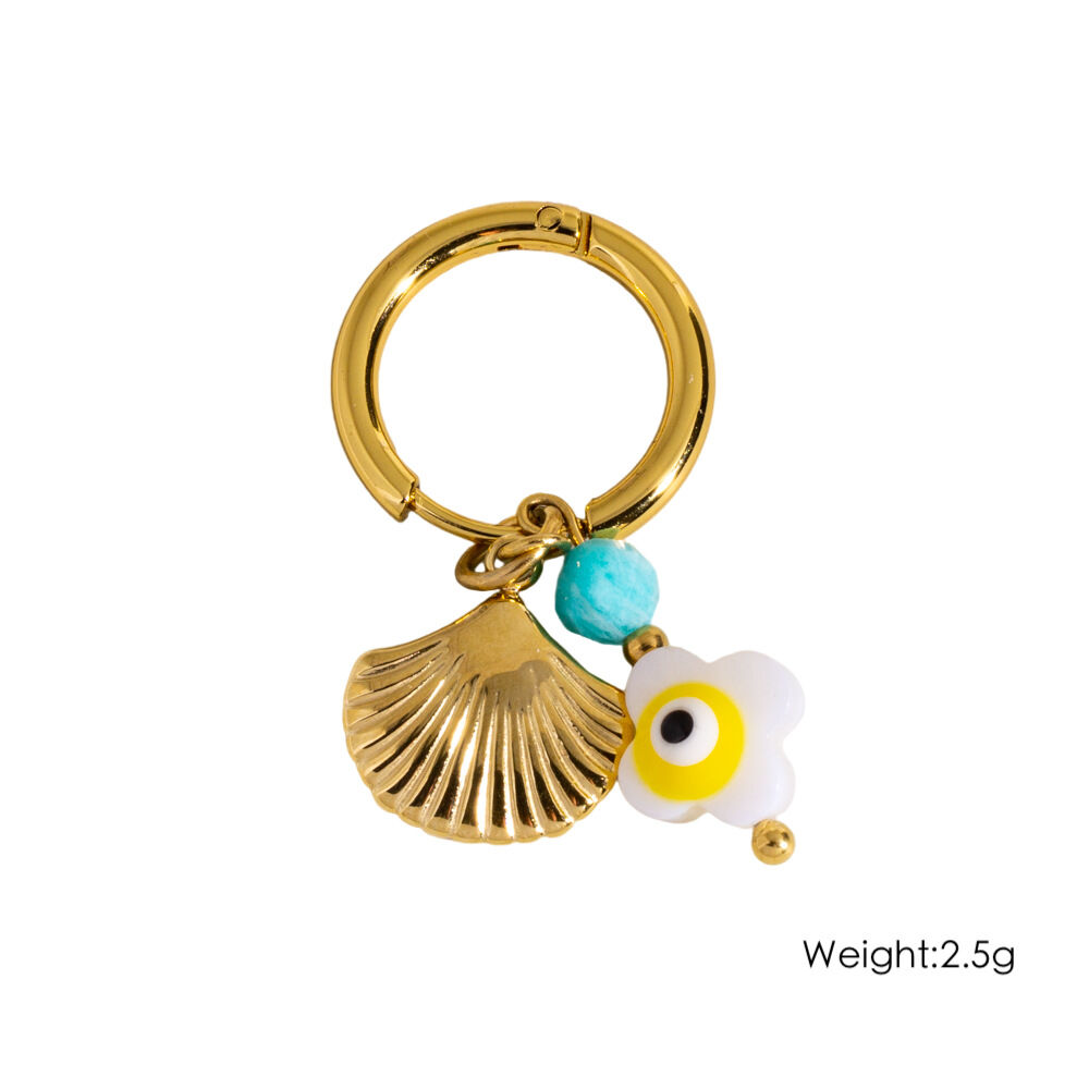 1 Piece Ocean Series Starfish Gold - colored Stainless Steel Waterproof Drop Earrings h5