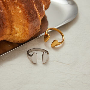 Minimalistische Ringe aus wasserdichtem Edelstahl in Goldfarbe h5 Bild5